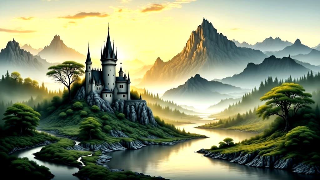 <lora:SelectiveColor1-Fb:1.0> castle, landscape