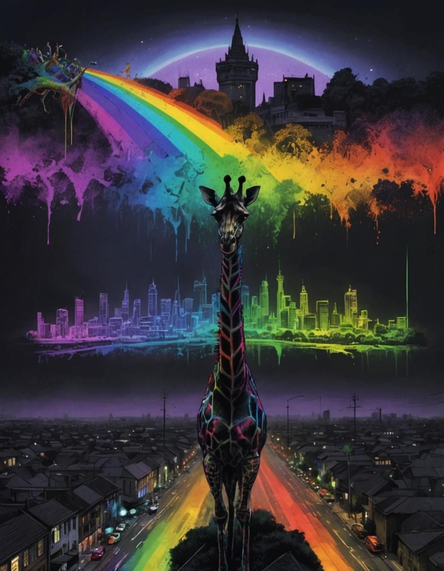 Crayon Gothic Giraffe on Johannesburg Street