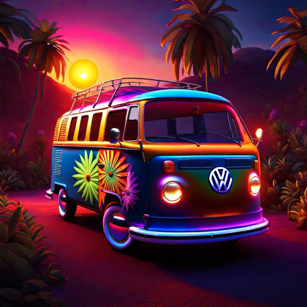 A VW micro bus - AI Generated Artwork - NightCafe Creator