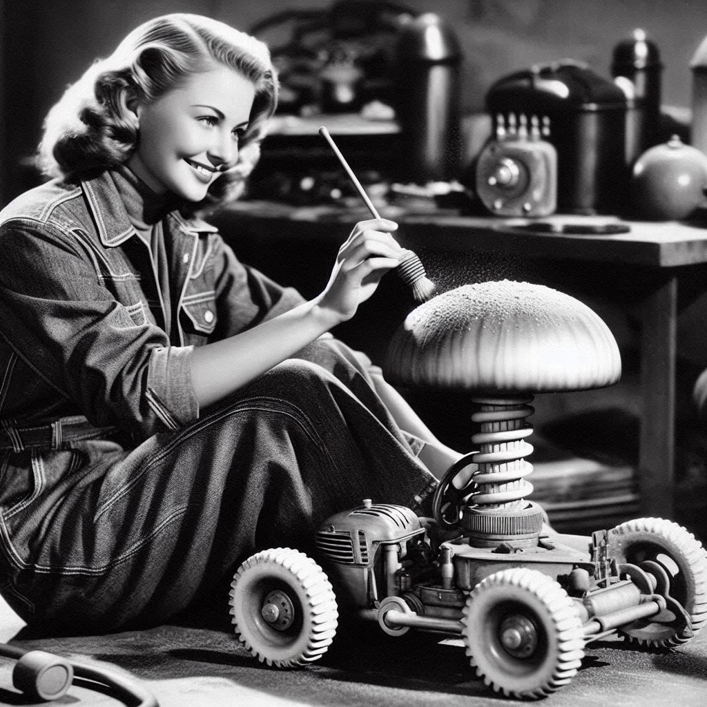 Constructing a walking mushroom!