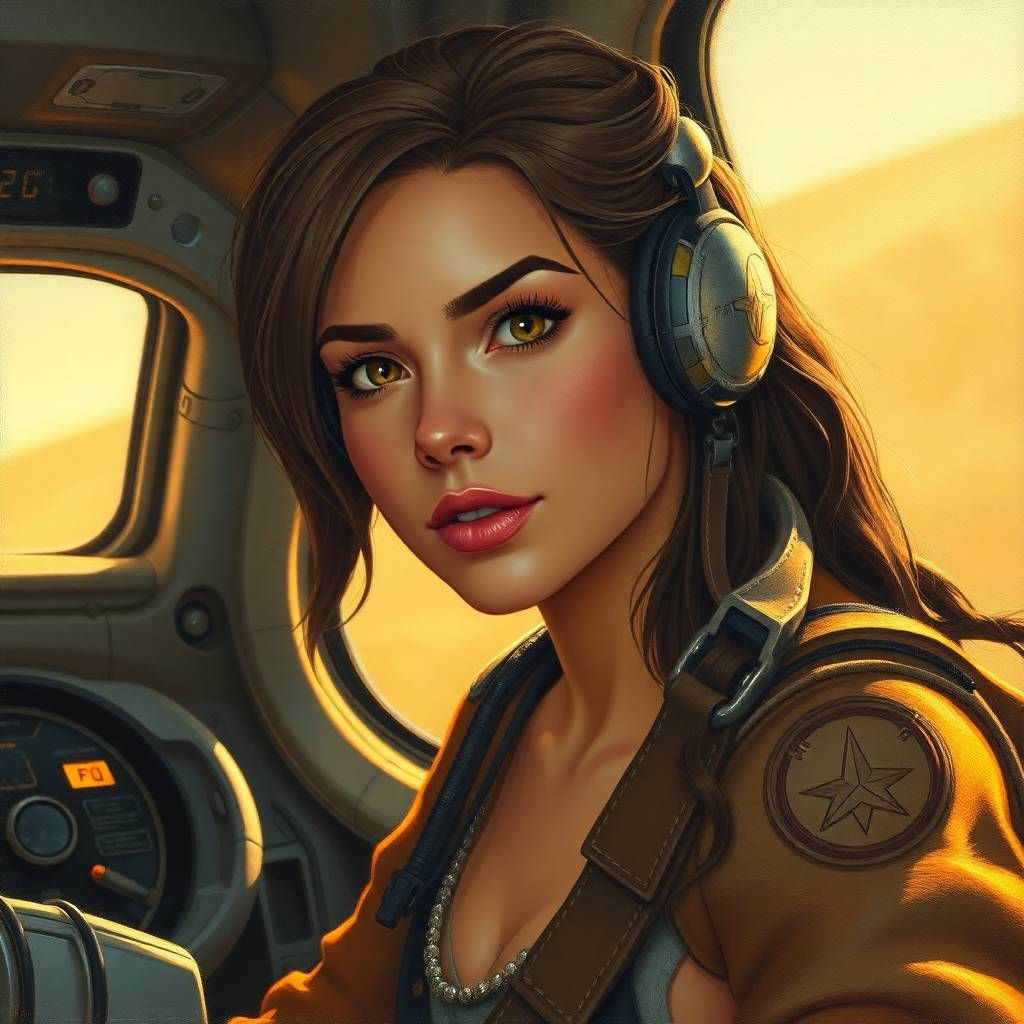 Woman in a cockpit