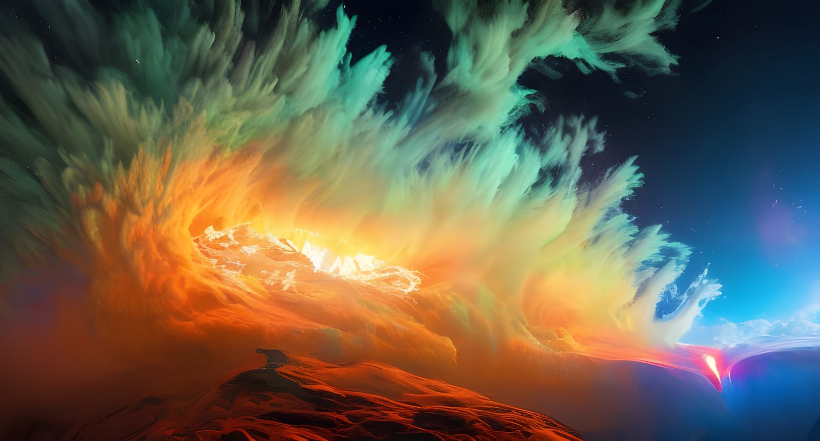 Vivid Electric Neon Volcanic Eruption