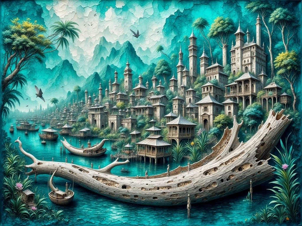 Village by the river