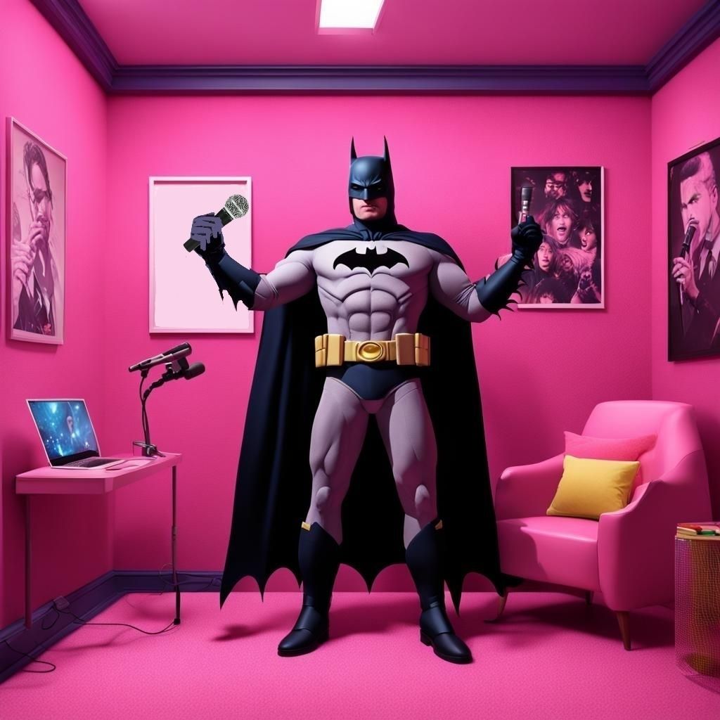 Batman singing karaoke