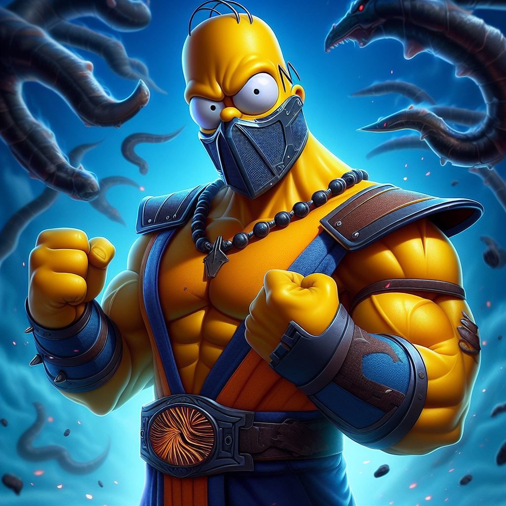 Homer is Ready for Mortal Kombat