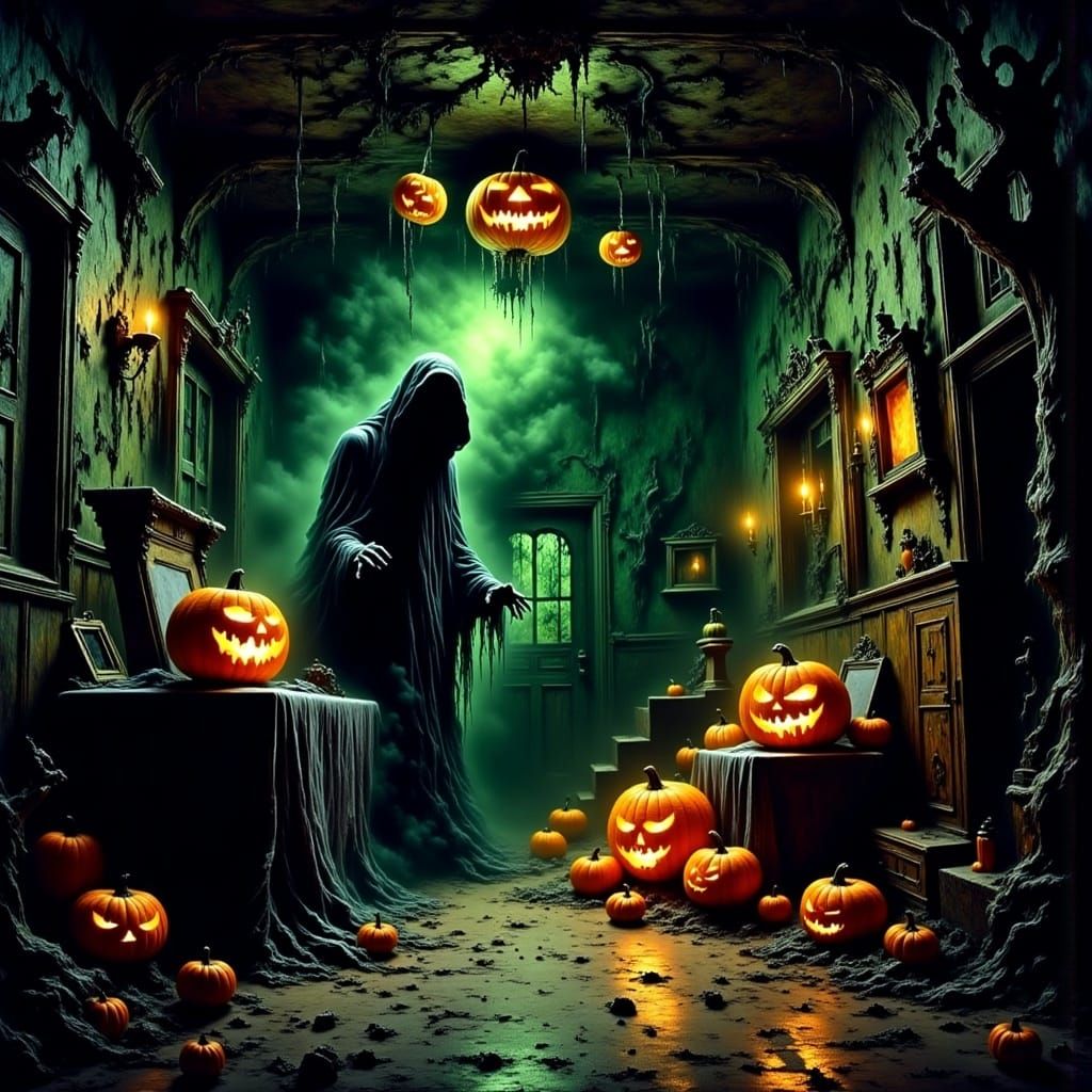 <lora:Halloween Ghosts:1.0> Rumpus Room Halloween Horror  by @CBear