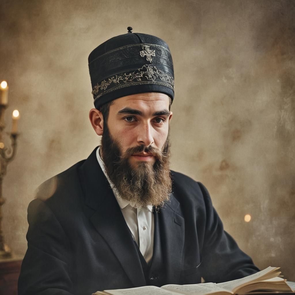 Orthodox Jewish Man Studying Torah Portrait