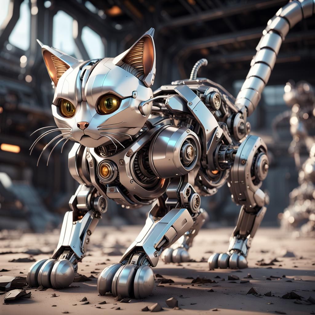 Robo-cat 🤖 - Ai Generated Artwork - Nightcafe Creator