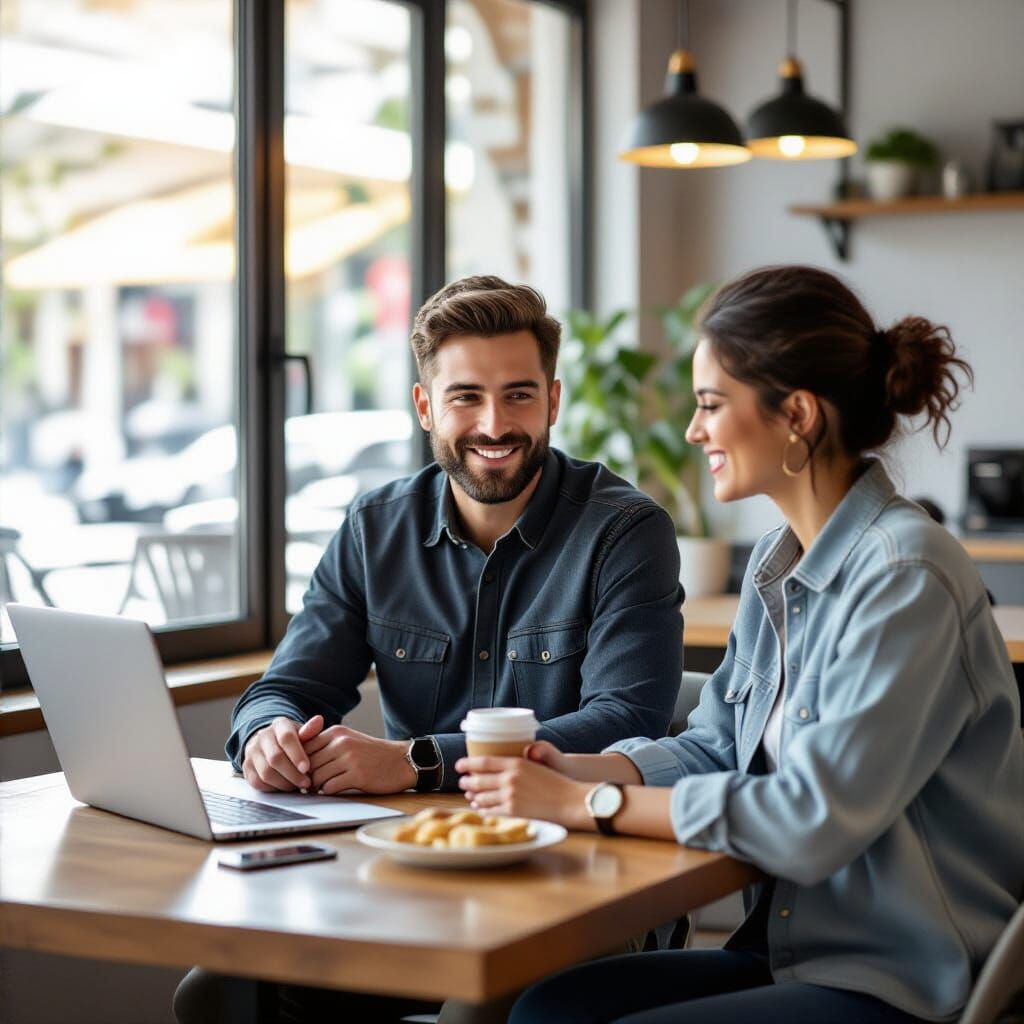 Girl Dancing in Pom-Pom Field in Op Art Style
