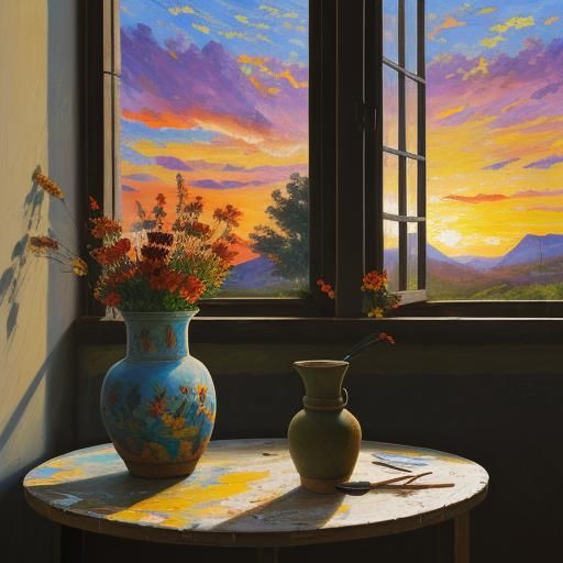 Flowers by the window
