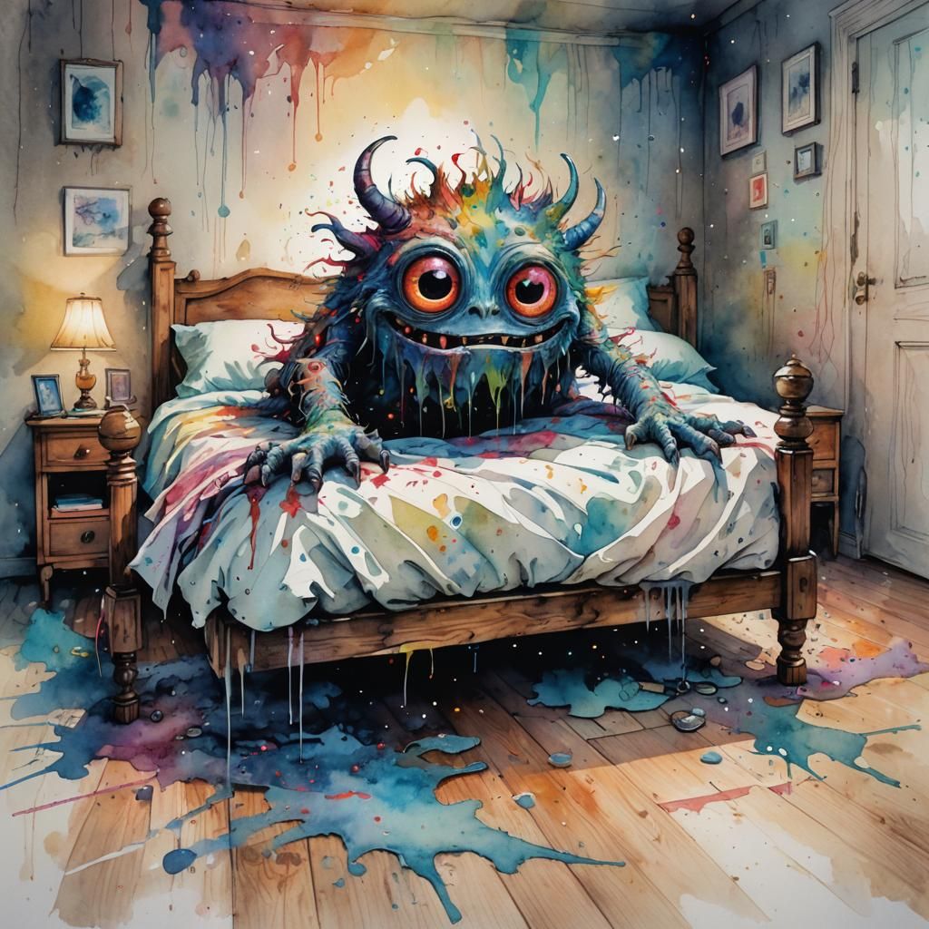 Cute Paint Monster Makes a Mess  by @Topher