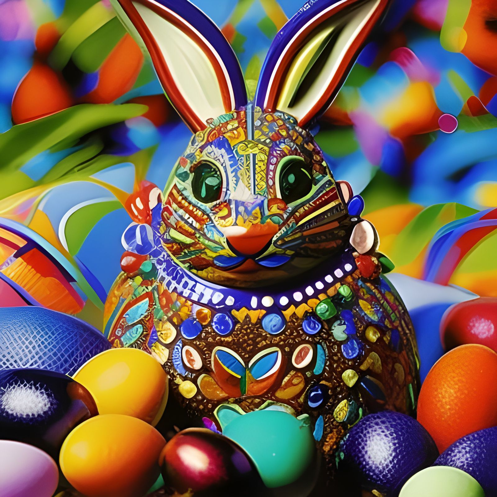 easter rabbit with coloured eggs by jeff koons, Organic shapes, deep ...