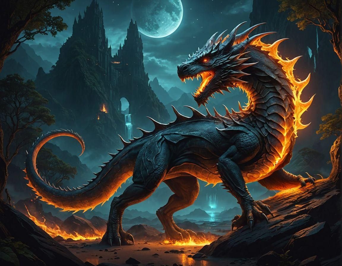 Science Fantasy Dragons and Stars in Digital Art