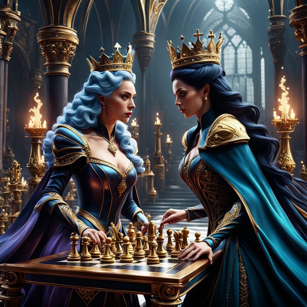 chess queen vs queen AI Generated Artwork NightCafe Creator