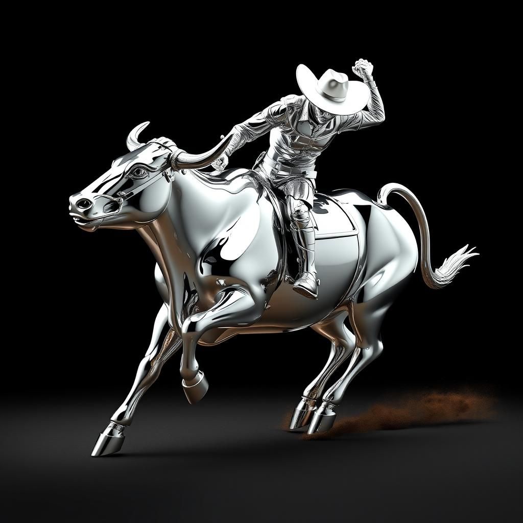 A bullrider in chrome.