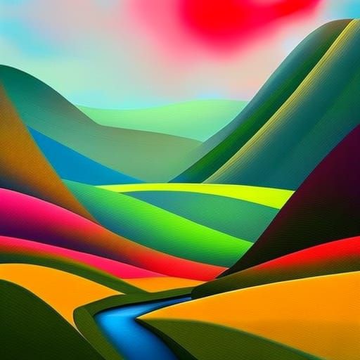 abstract landscape, made in the technique of matte painting....