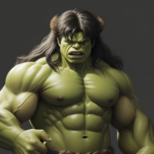 Hulk in thorfull costume and hair