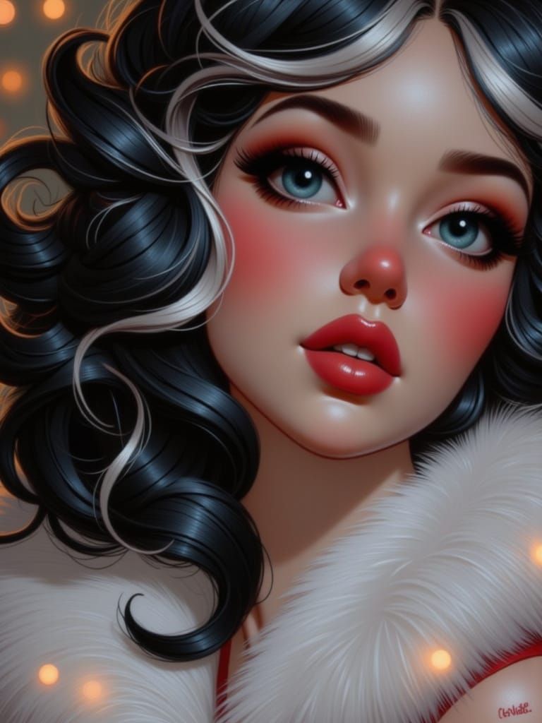 Glamorous Bratz-Inspired Woman in Oil Painting Style