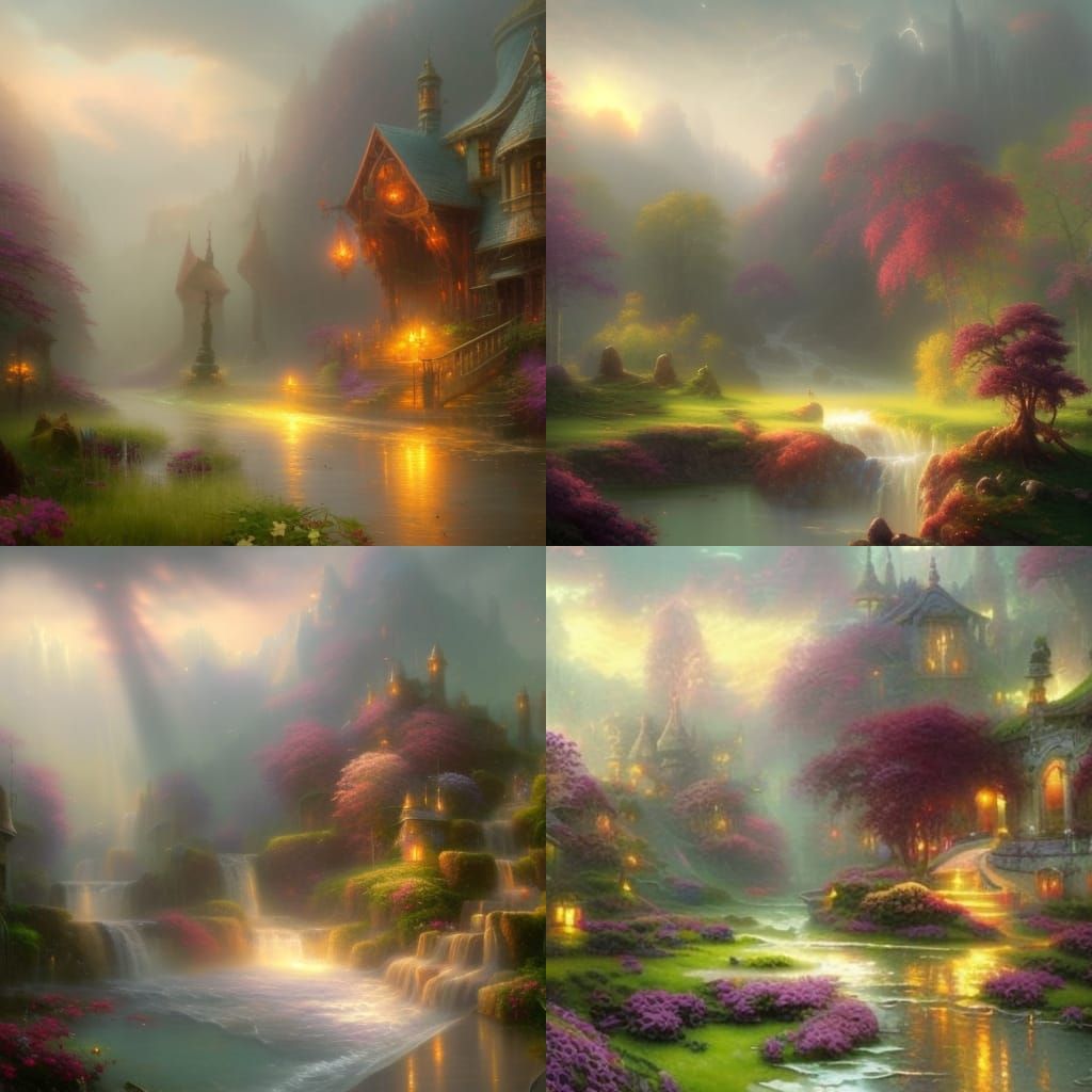 Ethereal Fantasy Landscape in Hyperdetailed Style
