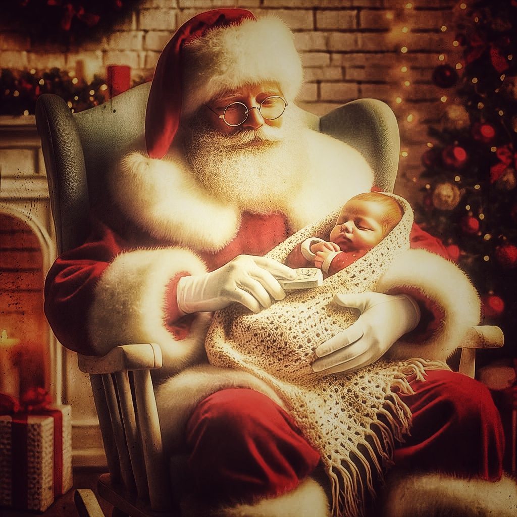 Santa with baby in lap