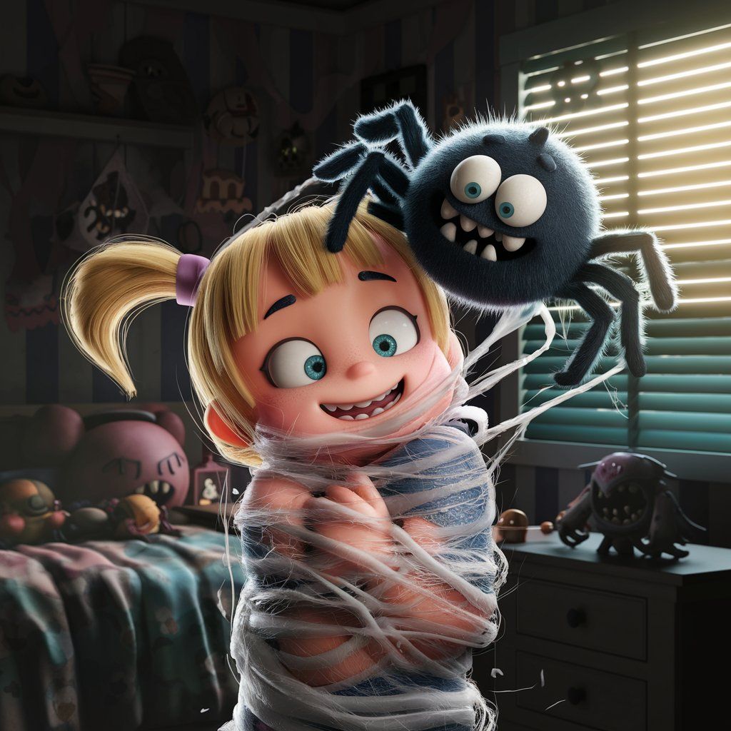 Helga and her pet spider Harry