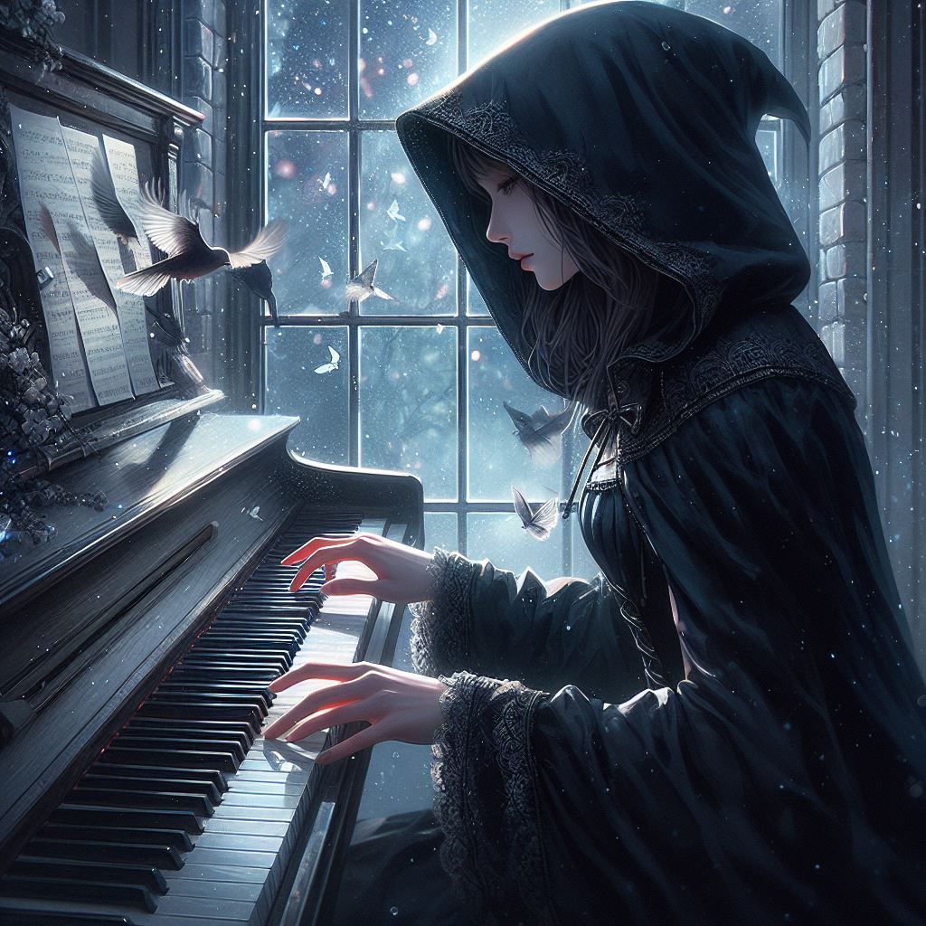 Cassie playing piano