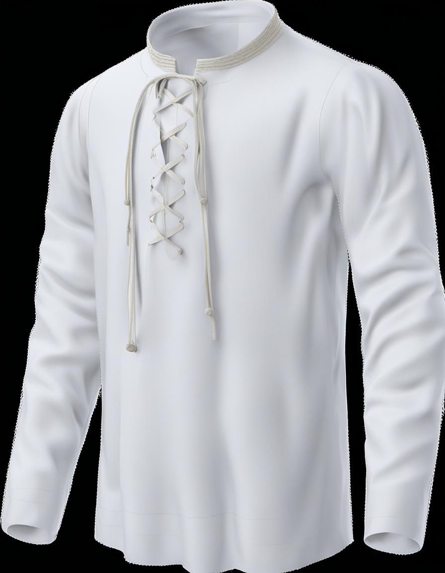 simple detailess peasant medieval style men's cloth, off-whi...