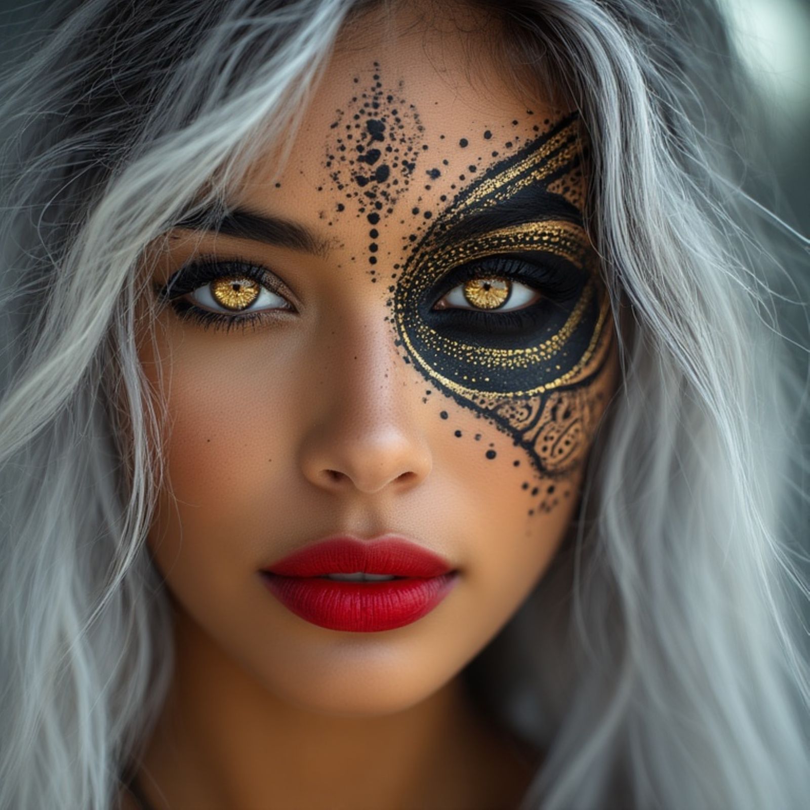 A hyperrealistic portrait of a young Latin woman