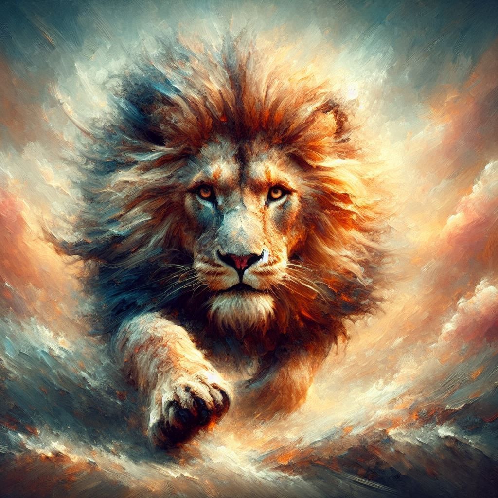 Pouncing towards its prey