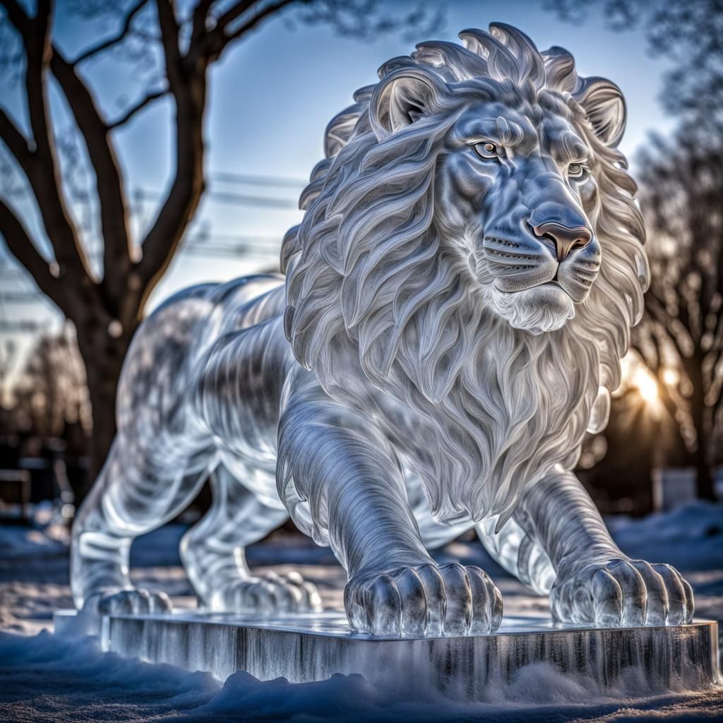 Ice Lion  by @Purple_Cat