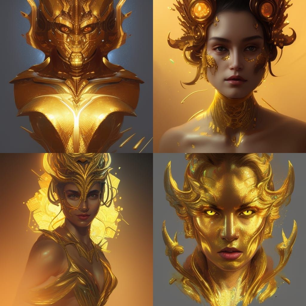 Glittering golden demon