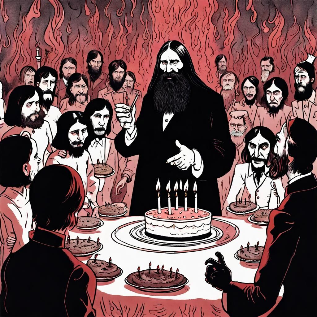 Rasputin hosts a birthday party in hell