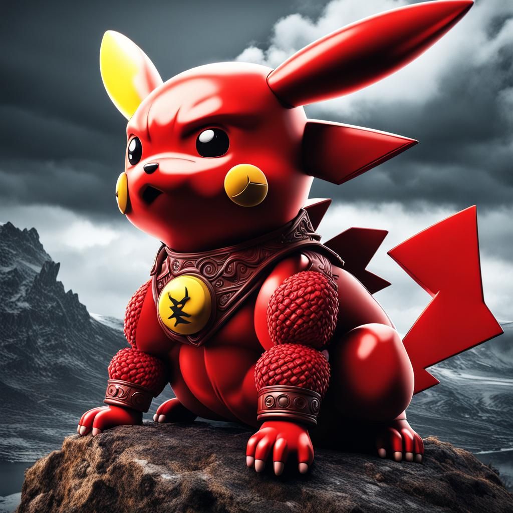 vikingo pikachu dragon ball rojo - AI Generated Artwork - NightCafe Creator