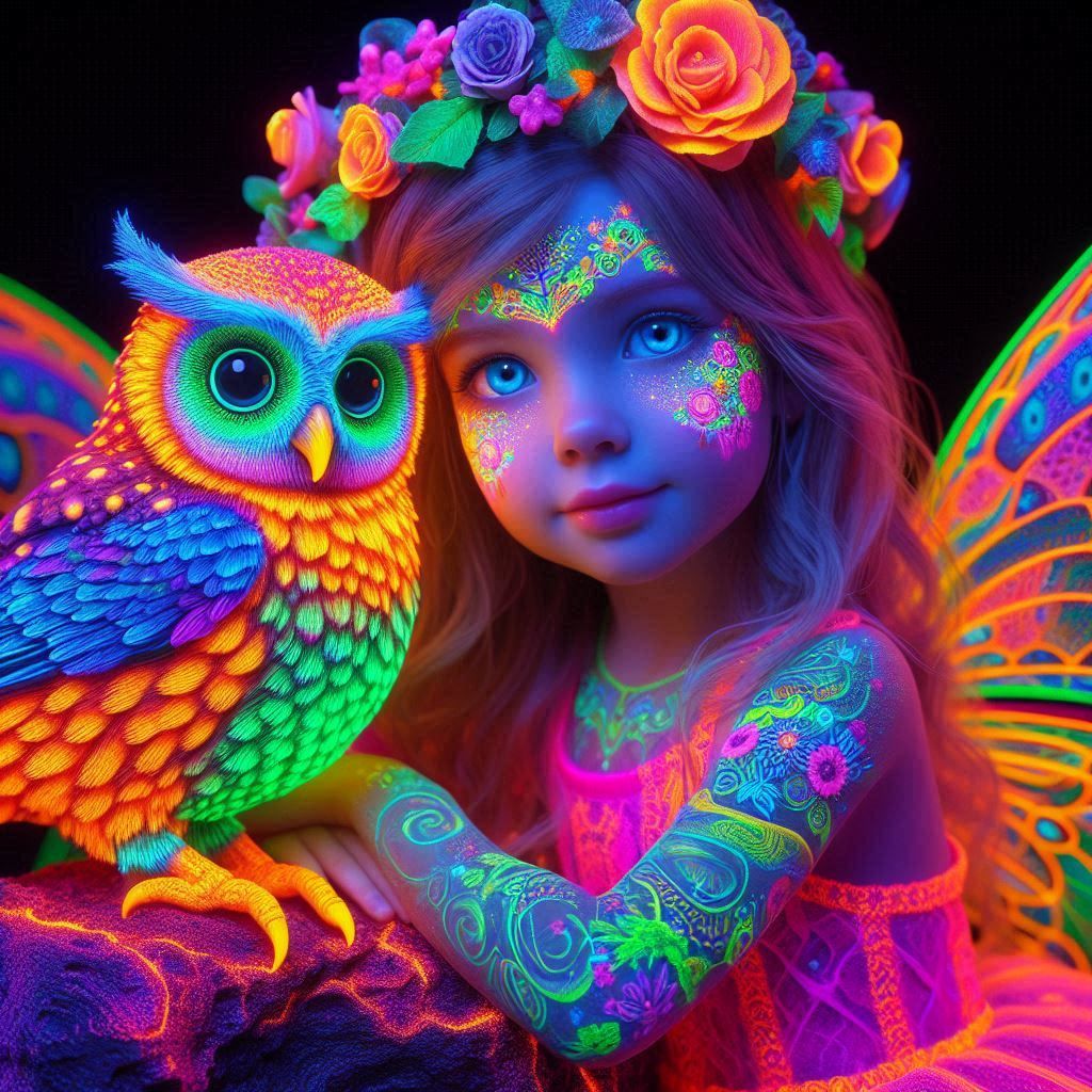 colors glowing fluorescent under black light UV