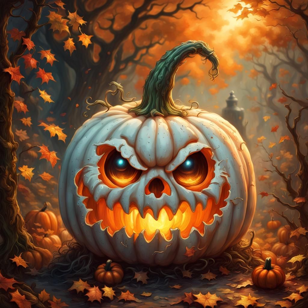 White scary Pumpkin