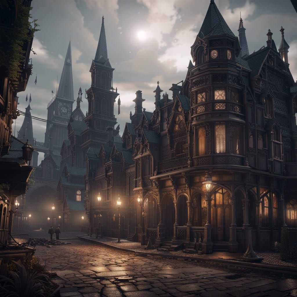 Gothic Victorian City Landscape - AI Generated Artwork - NightCafe Creator