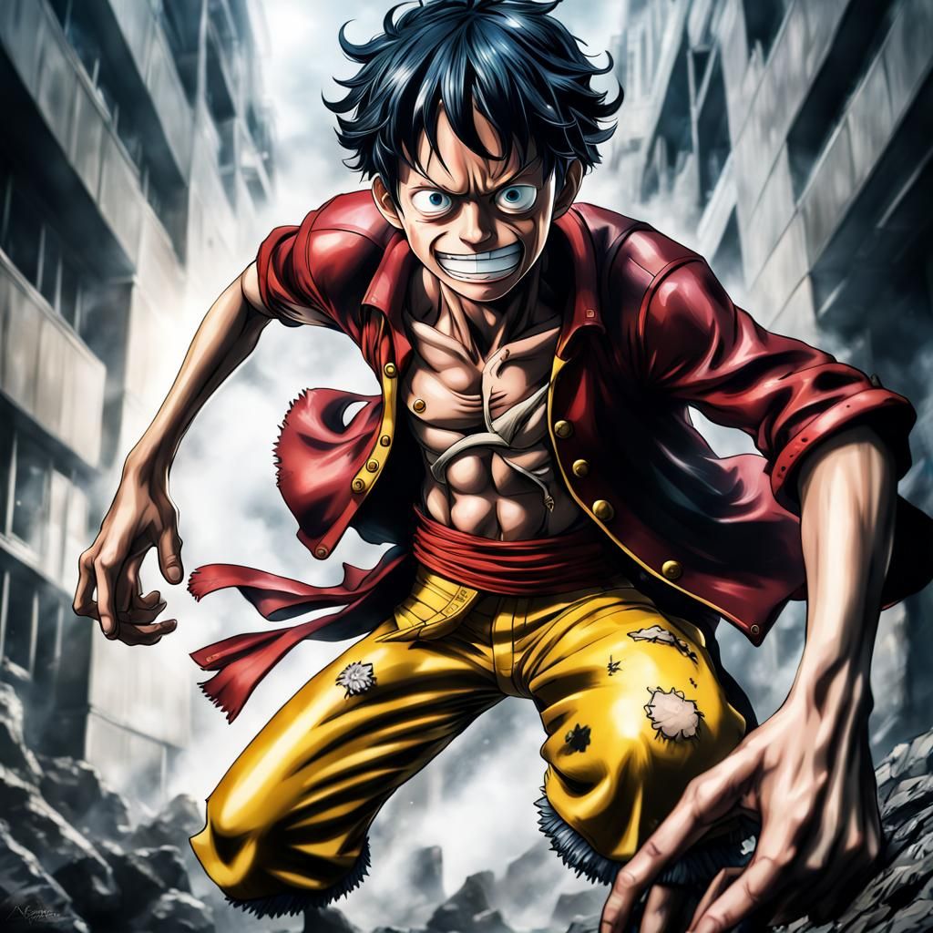 Monkey D.luffy in action - AI Generated Artwork - NightCafe Creator