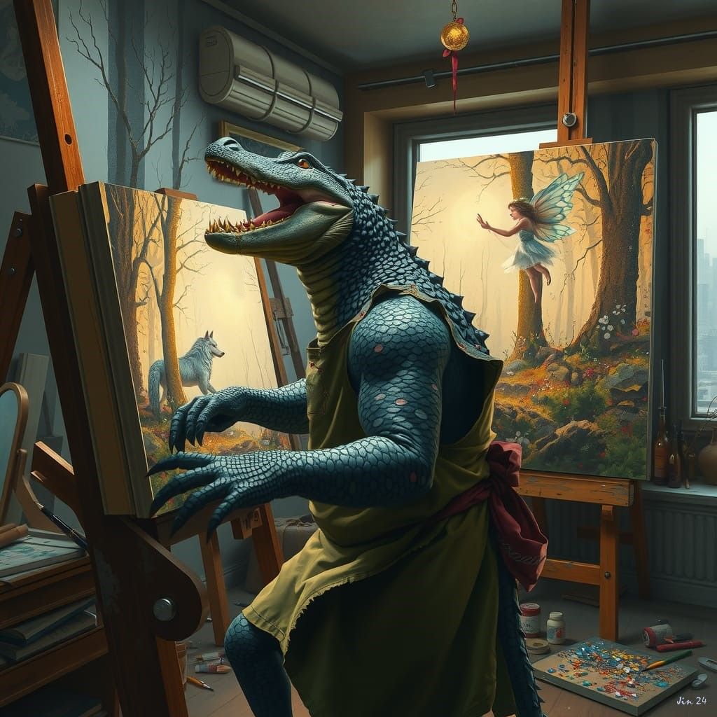 Marc du Chomp shows off his pretty paintings