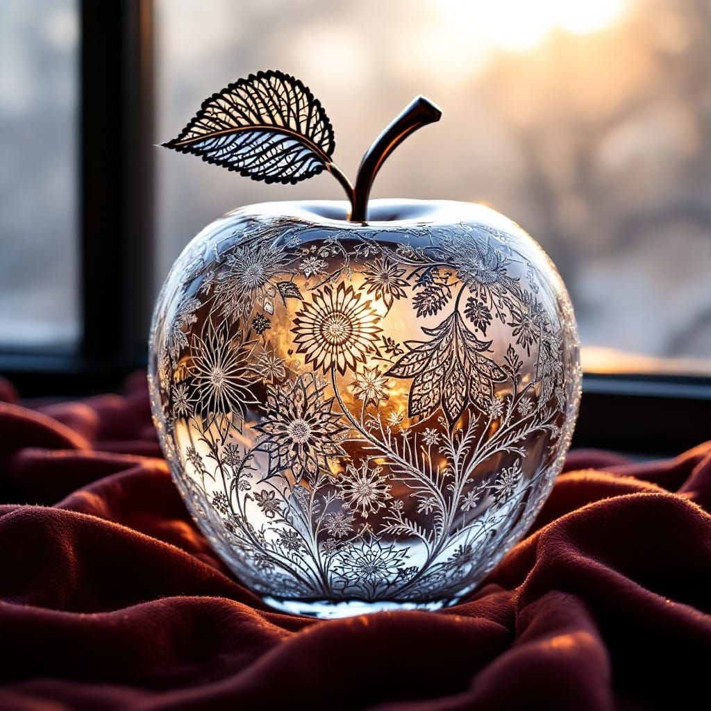 glass sculpture apple II  by @Matt