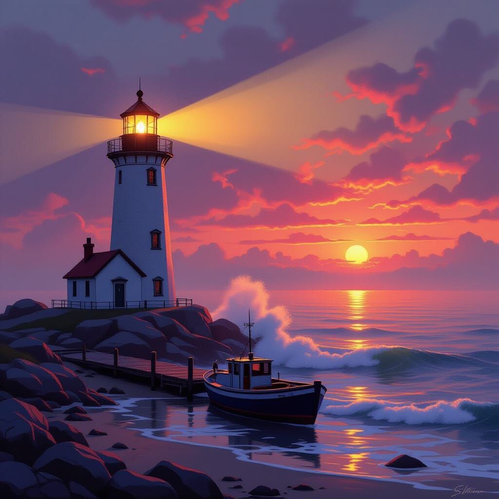 Guiding Light at Sunset  by @Jerica A