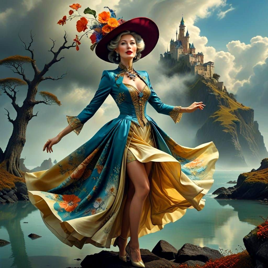 Enchanting Woman in a Fantastical Setting