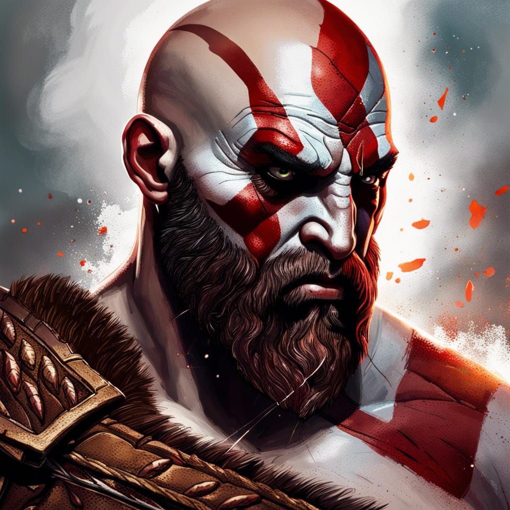 Portrait of Kratos - AI Generated Artwork - NightCafe Creator