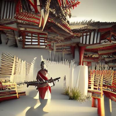 A samurai with an AK-47 