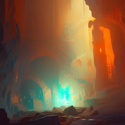 Saltrock Lamp Cave - AI Generated Artwork - NightCafe Creator