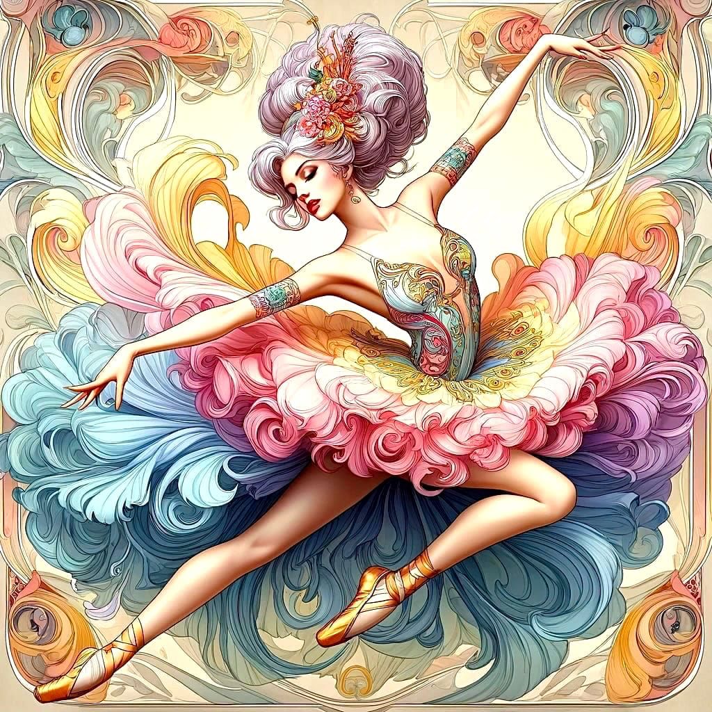 art nouveau ballerina