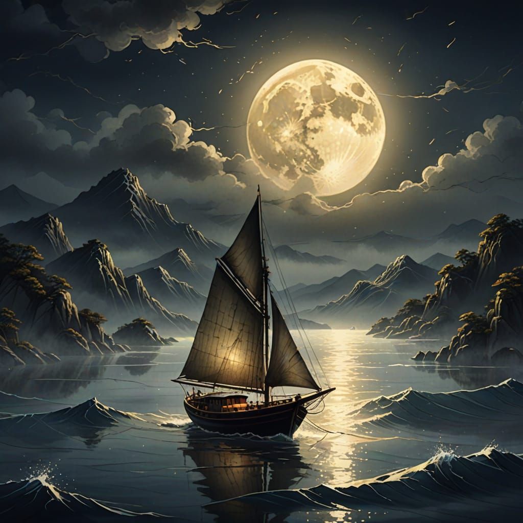 Moonliight sailing  by @Creative Nomad