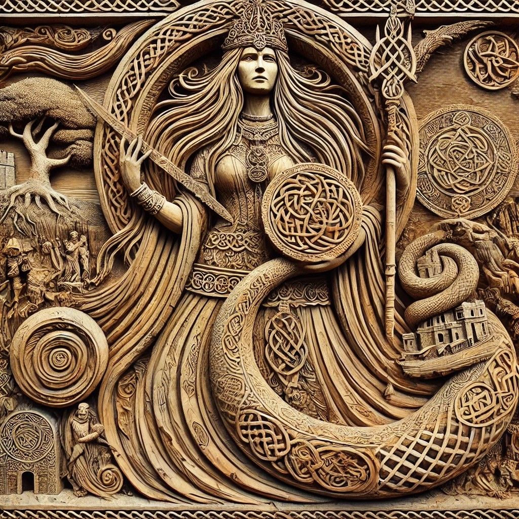 The Morrigan Wood Carving