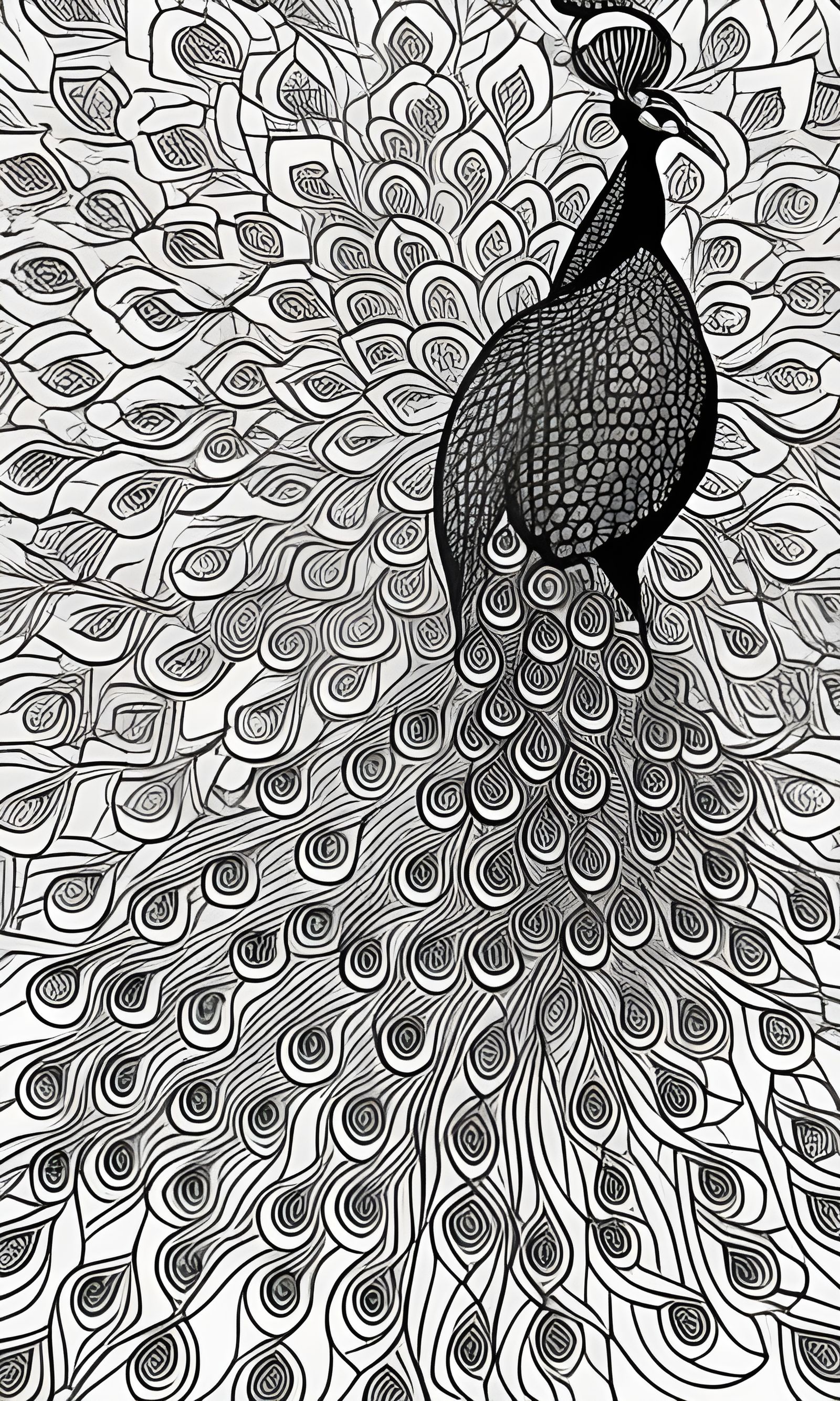 Challenging peacock coloring page false