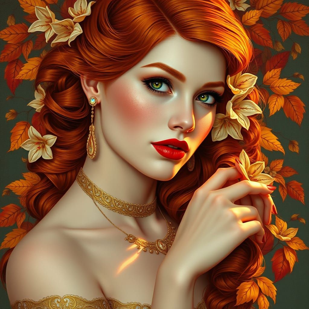 Ginger Goddess in Art Deco Splendor