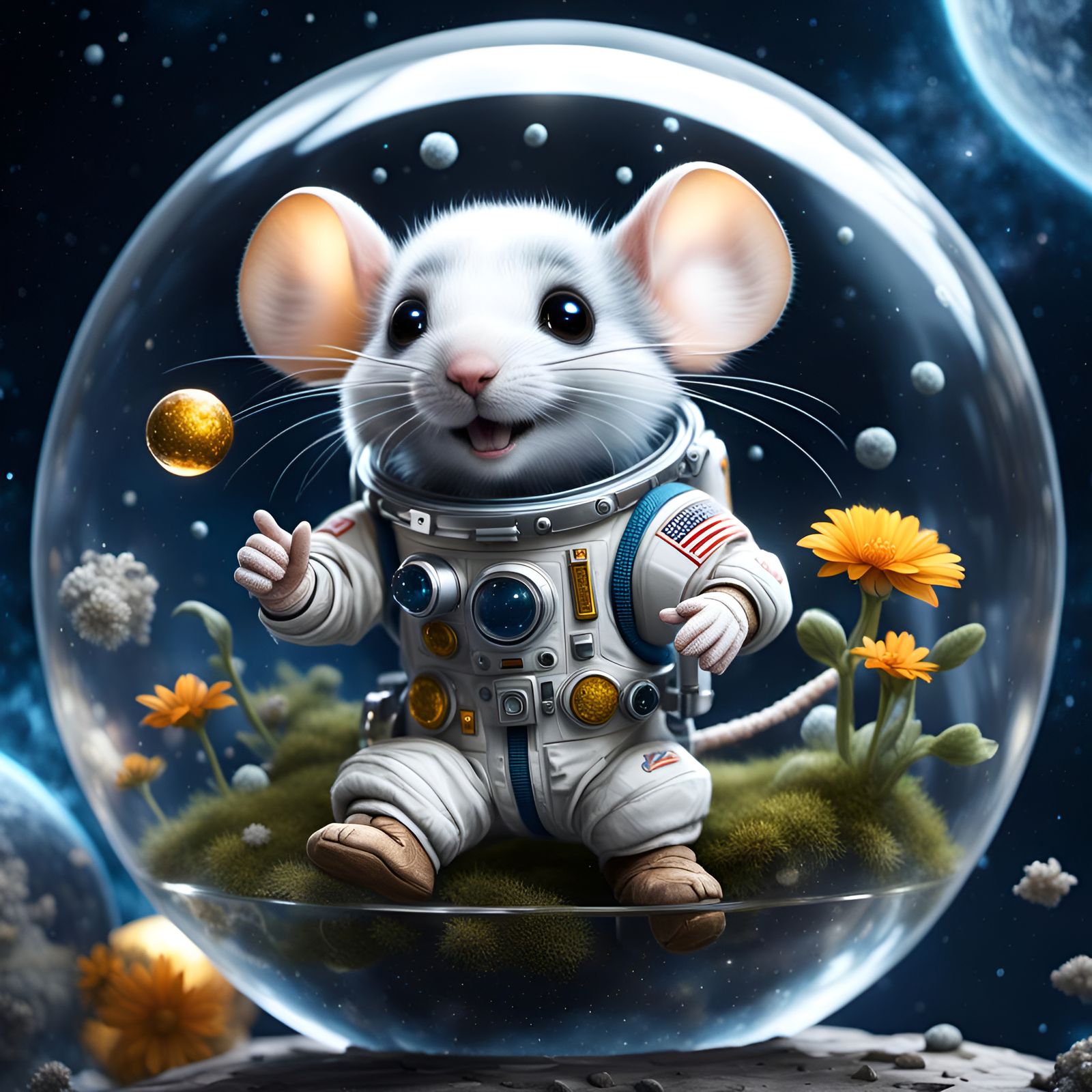 happy astronaut  by @Rubblesby